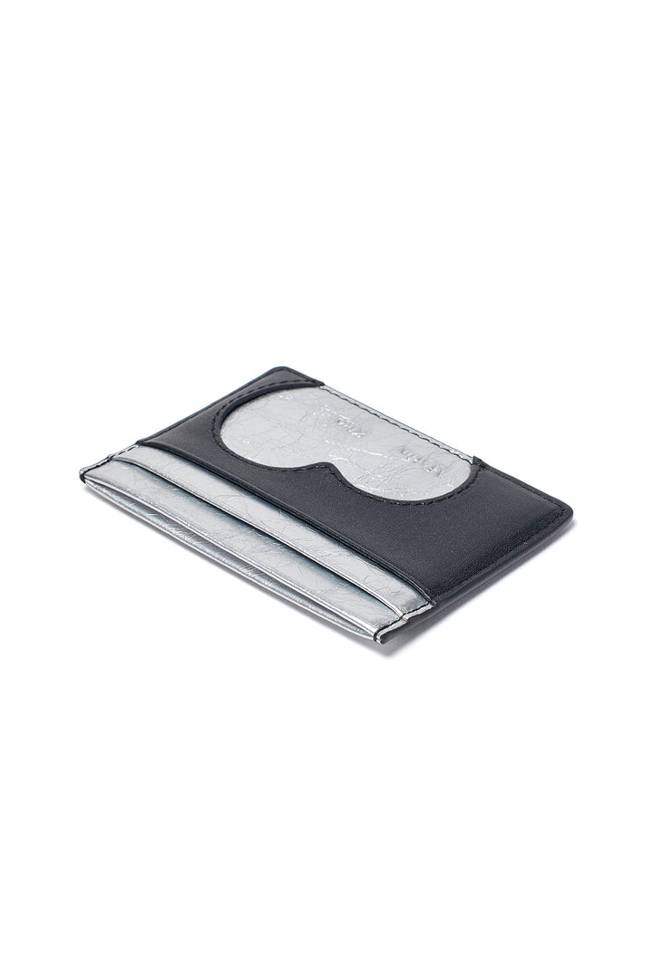 Matin Kim Heart Cut Out Card Wallet — Silver
