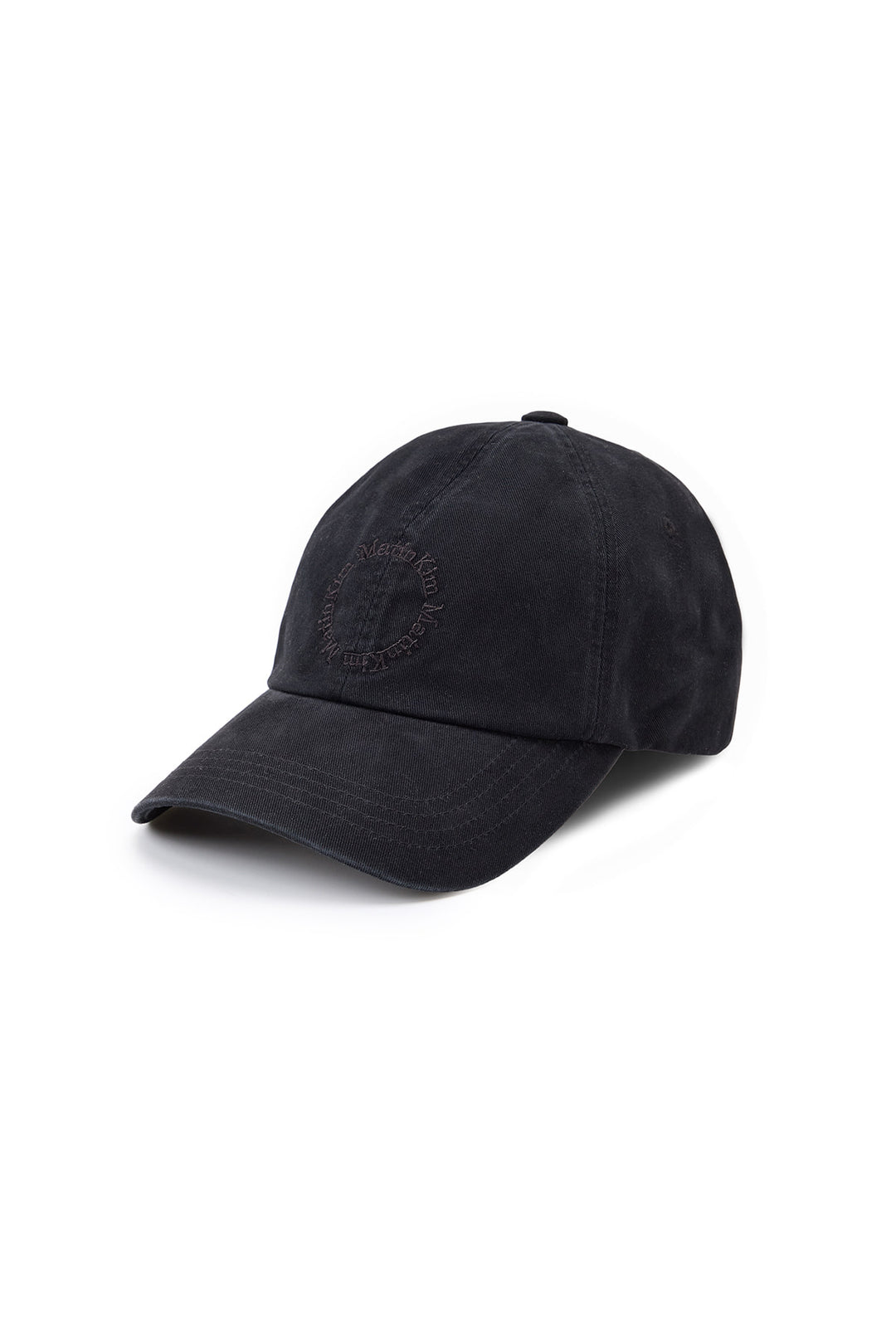 Matin Kim Washed Circle Logo Ball Cap — Black