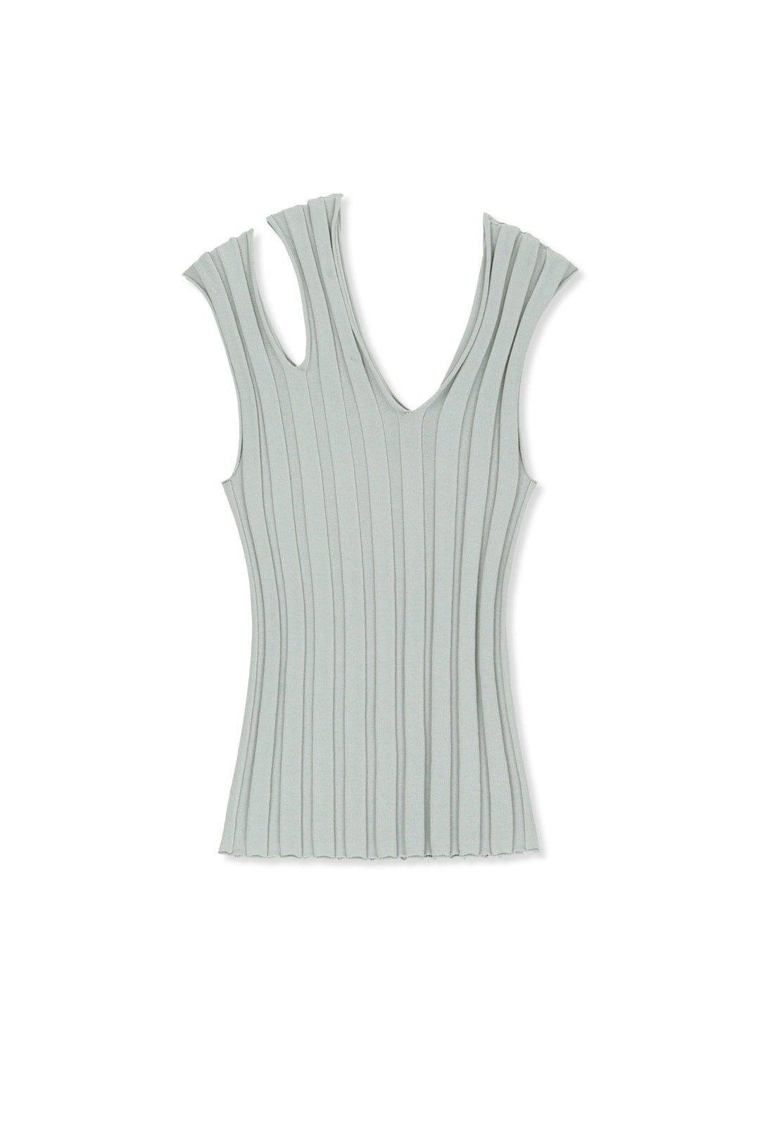 Matin Kim Cut Out Sleeveless Knit Top — Light Grey