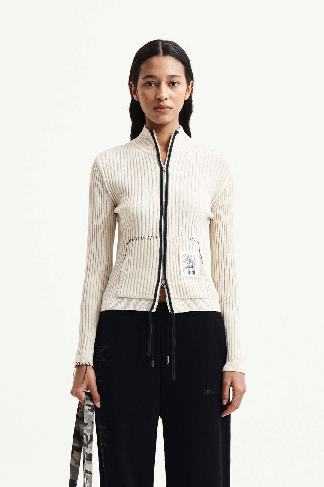 Matin Kim Handcraft Slim Fit Cardigan — Beige