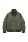 Matin Kim High Neck Button Point Zip Up Jumper — Khaki