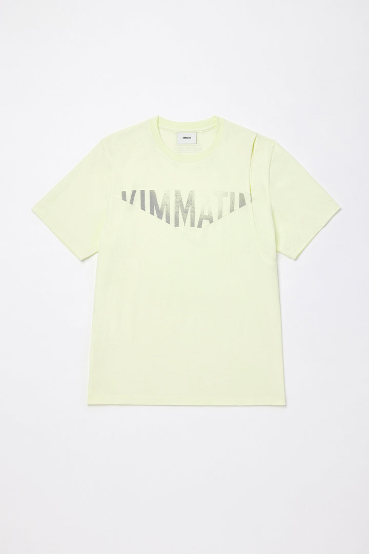 KIMMATIN Cutting Logo Print Oversize Tee