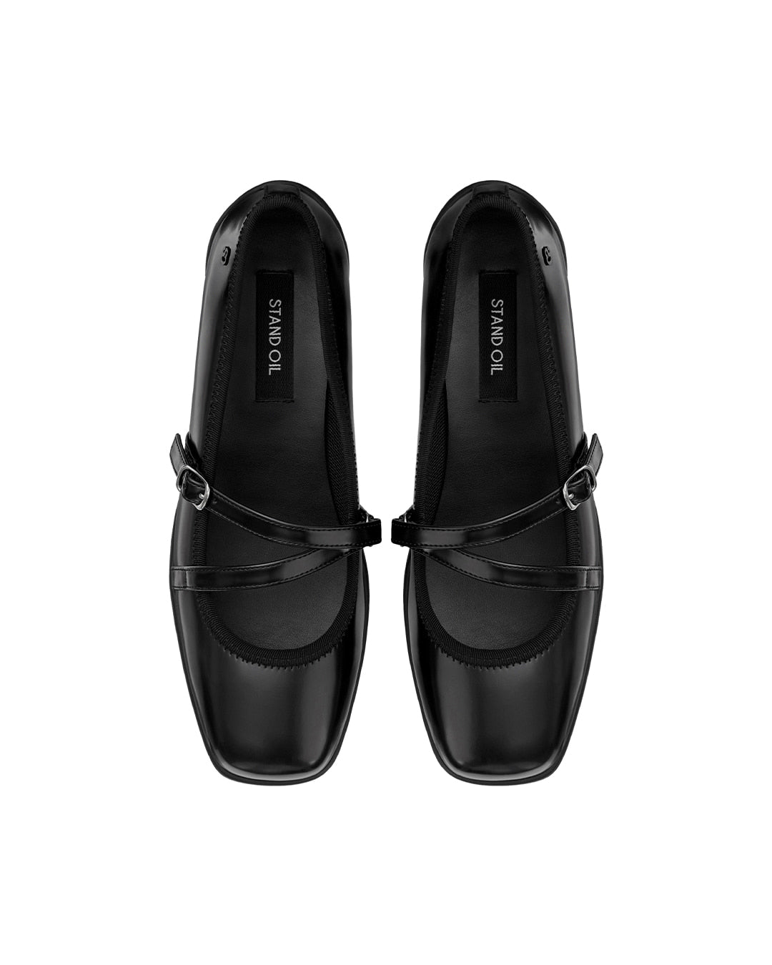 Stand Oil Strap Ballet Mary Jane — Black