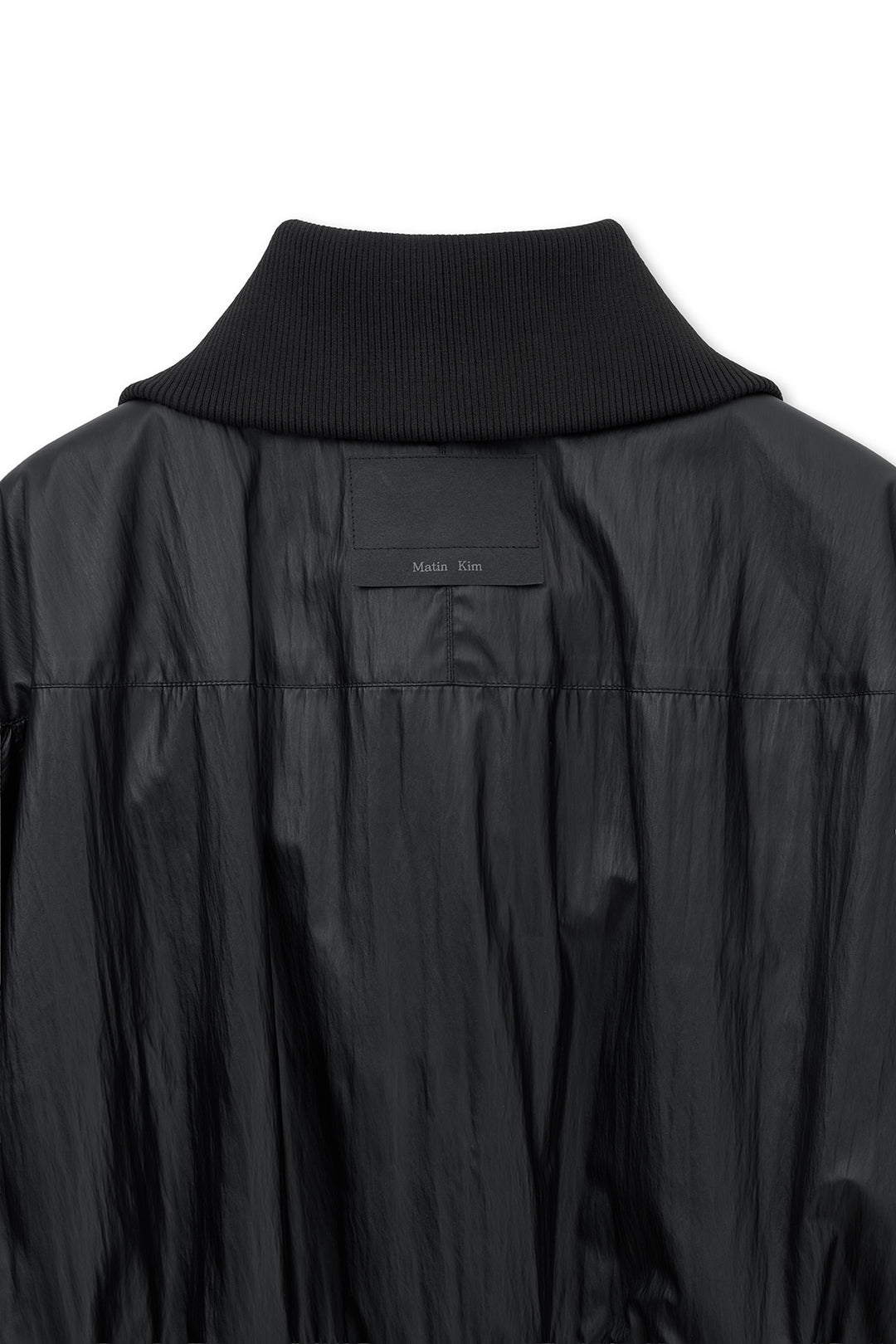 Matin Kim Shine Crinkle Zip Blouson — Black