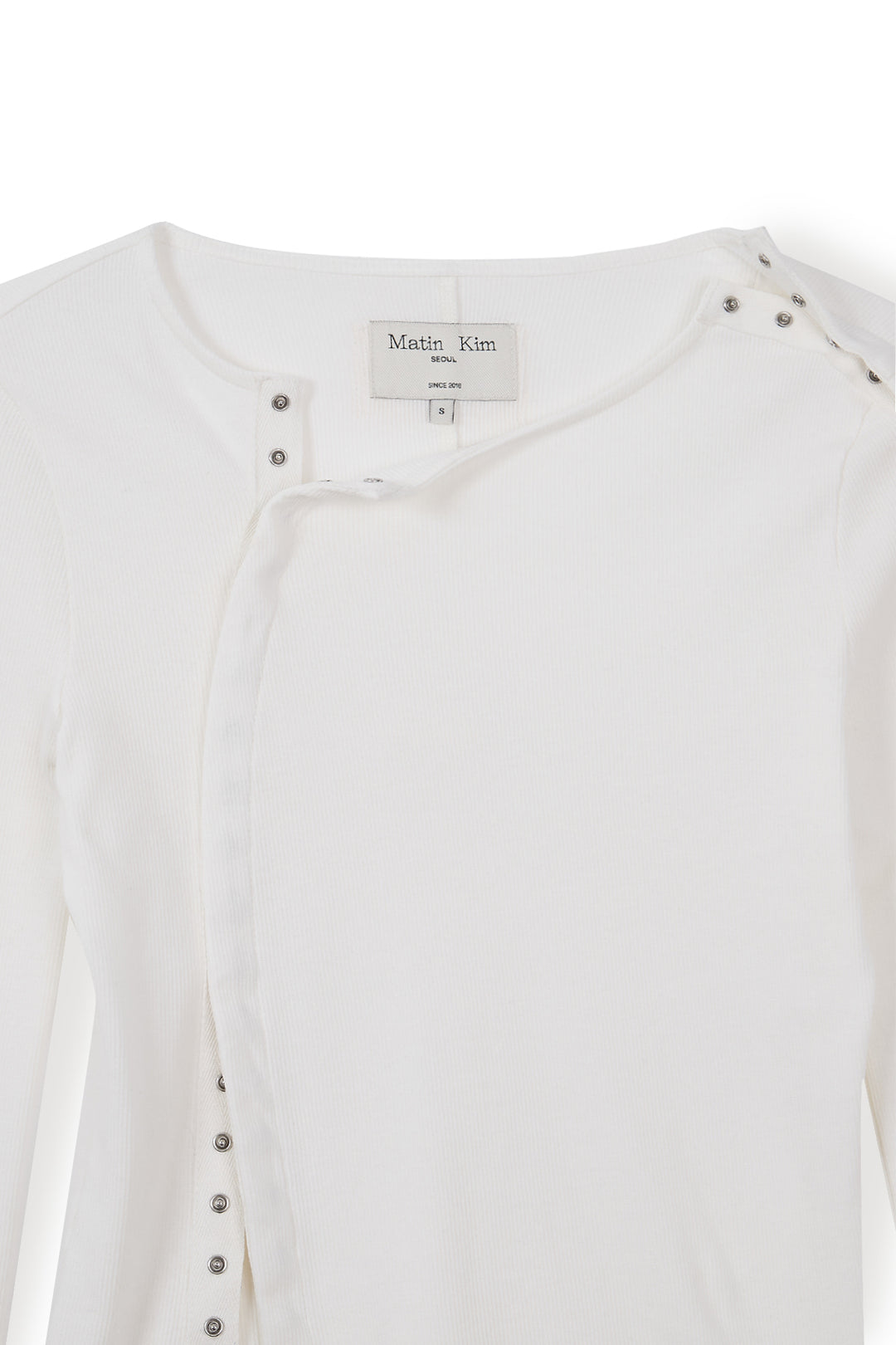 Matin Kim Snap Detail Slim Top — Ivory
