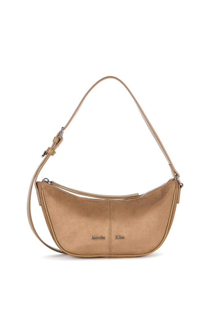 Matin Kim Suede Mini Arc Hobo Bag — Beige