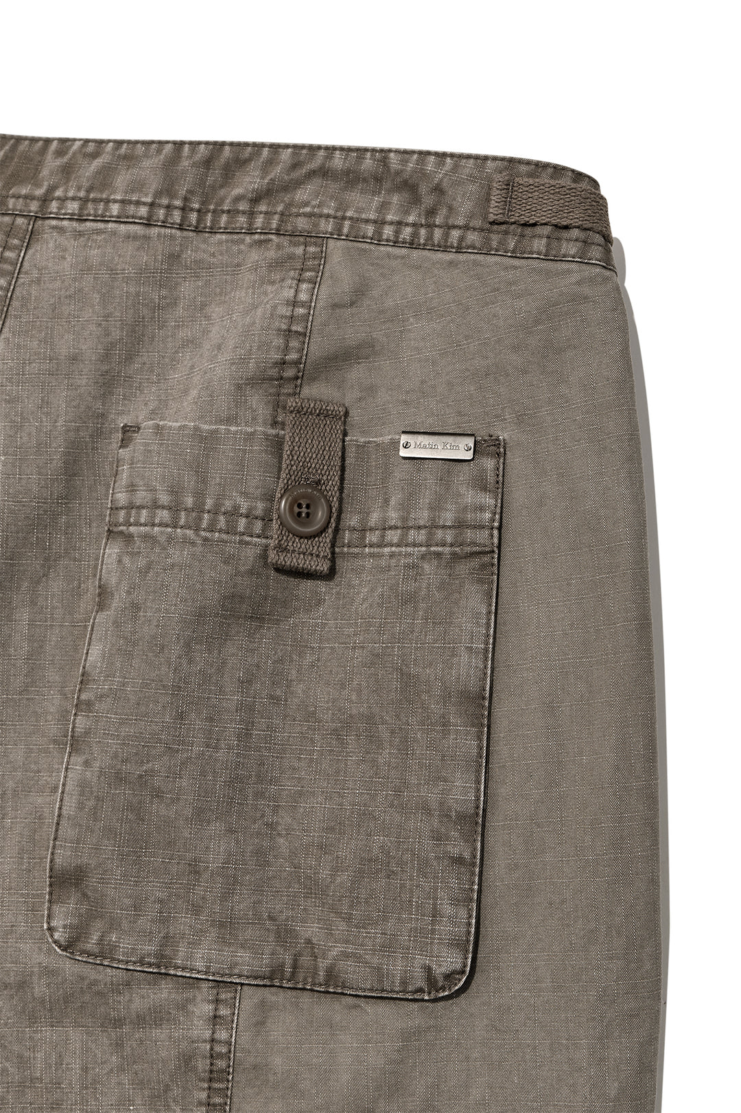 Matin Kim Patch Point Washed Cotton Pants — Brown