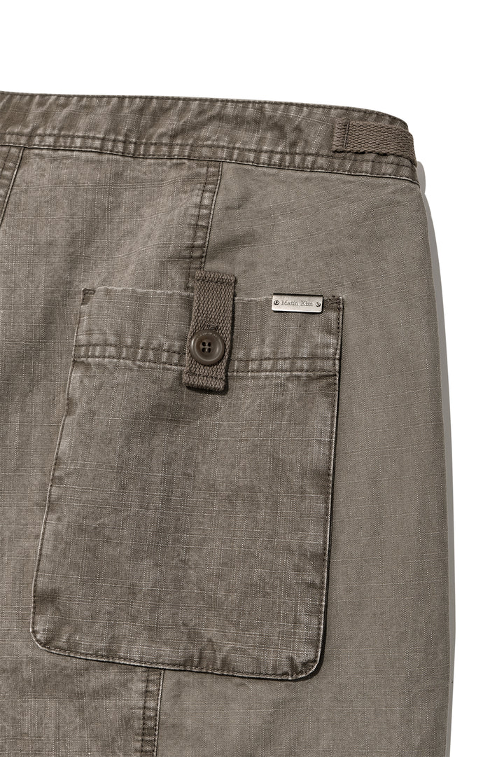 Matin Kim Patch Point Washed Cotton Pants — Brown