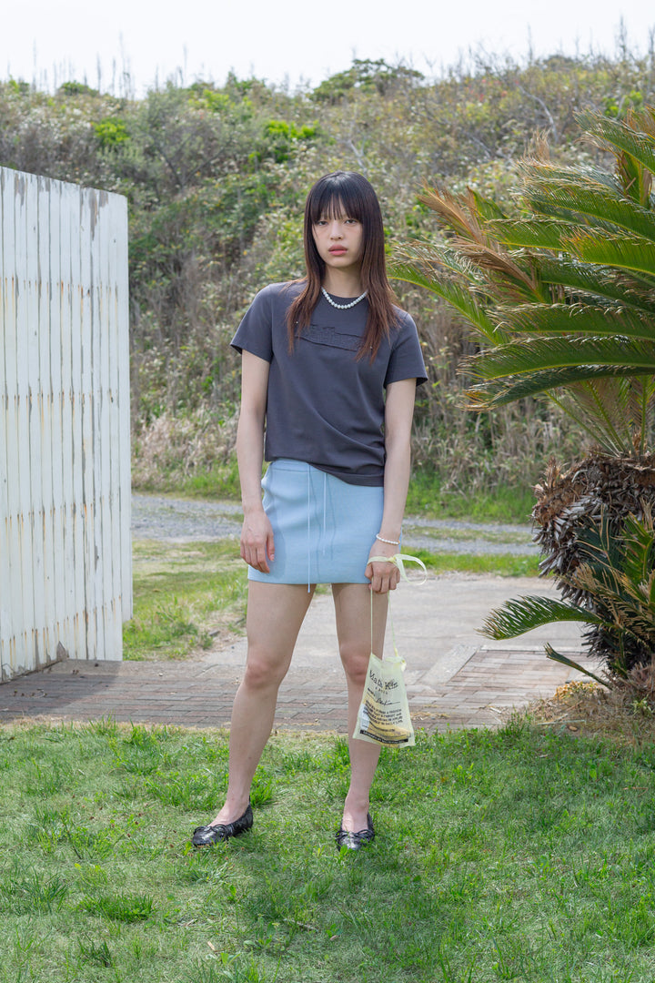 Matin Kim Applique Logo Patch Top — Charcoal
