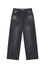 Matin Kim Back Line Point Soft Shiny Denim — Navy blue