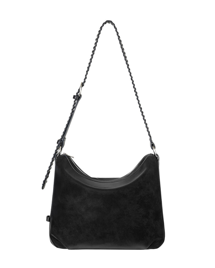 Stand Oil Seine Bag — Twisted Nubuck Crossbody — Black
