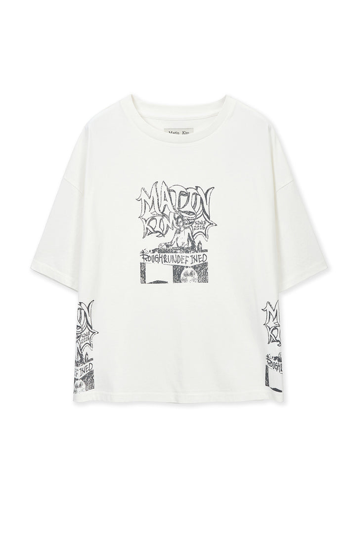 Matin Kim Vintage Graffiti Artwork Top — White