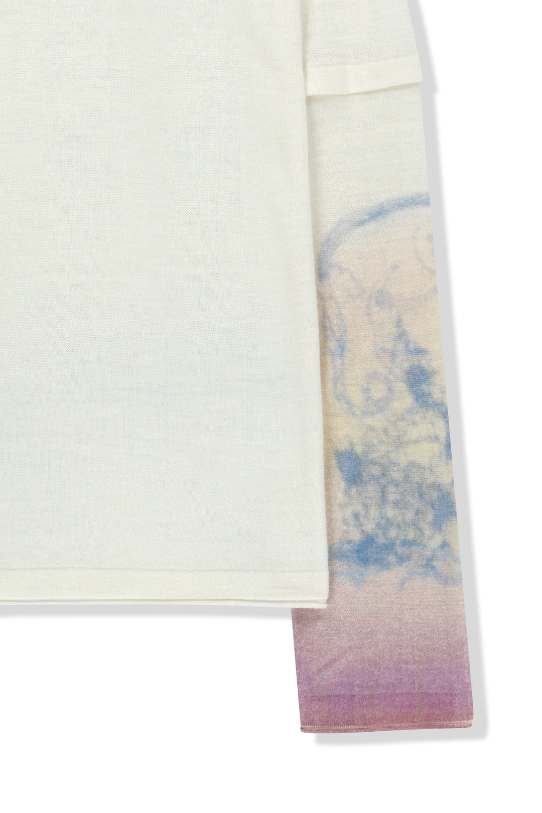 Matin Kim Sleeve Print Knit Pullover — Ivory