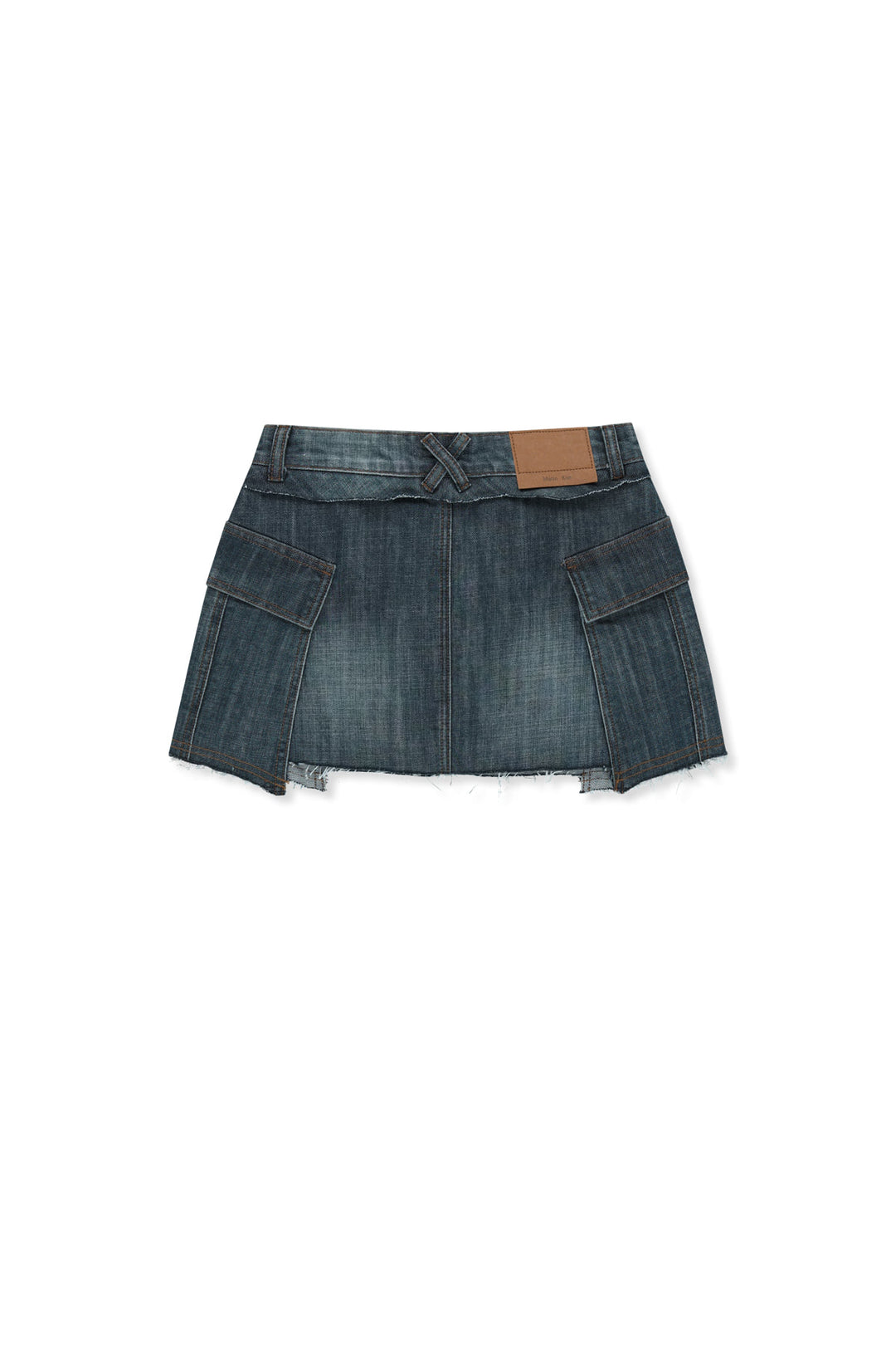 Matin Kim Cargo Mini Denim Skort — Blue