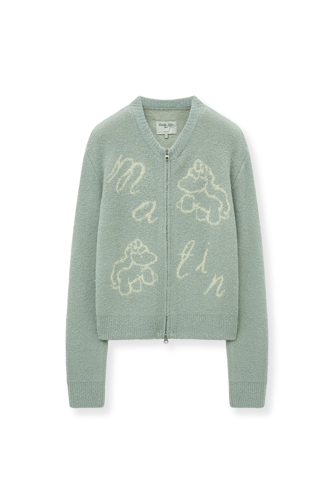 Matin Kim Poni Coni Knit Zip Up — Mint