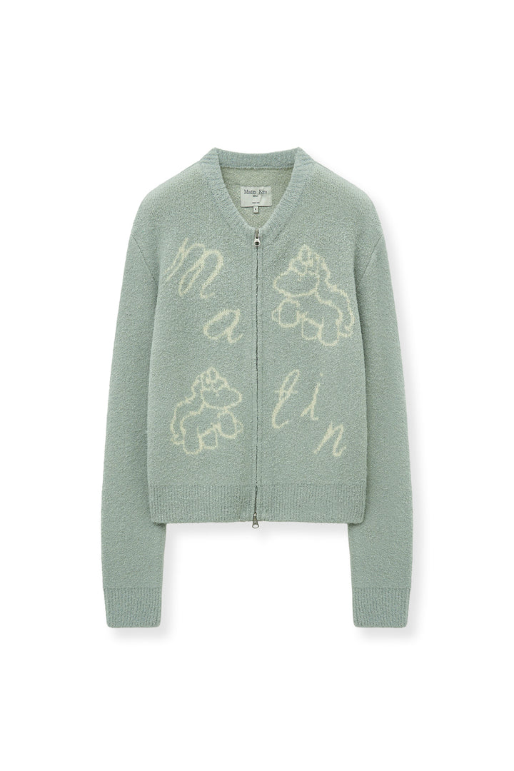 Matin Kim Poni Coni Knit Zip Up — Mint