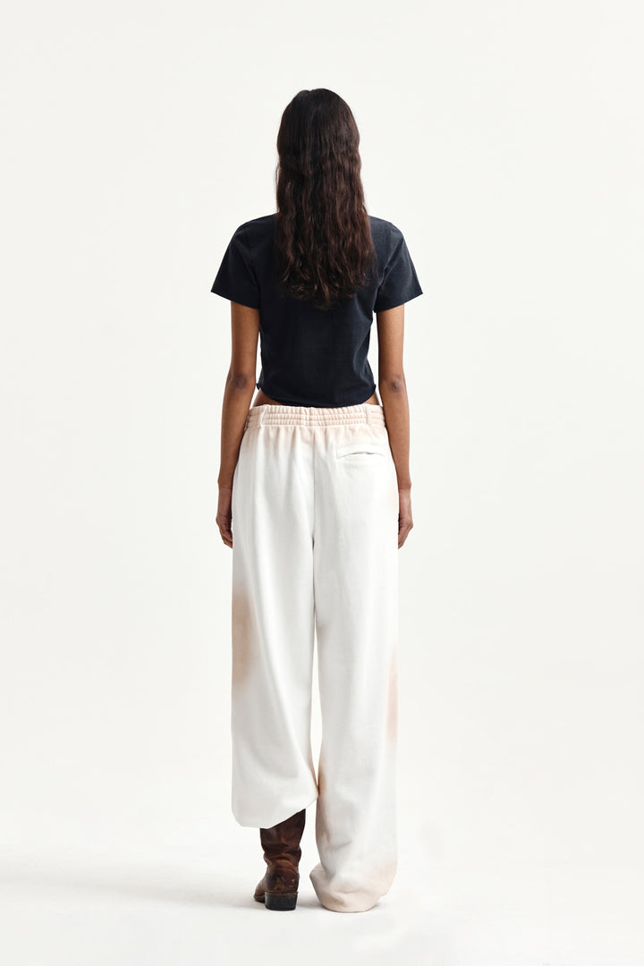 Matin Kim Graffiti Round Hem Crop Top — Navy blue
