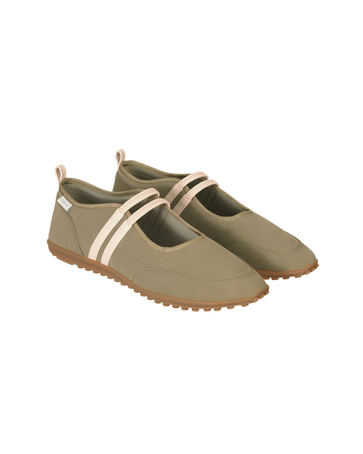 Stand Oil Strap Mary Jane Sneakers — Khaki Combo