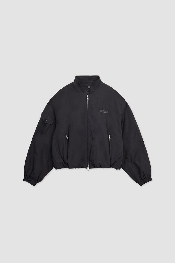 KIMMATIN Logo Embroidery Balloon Jumper — Black