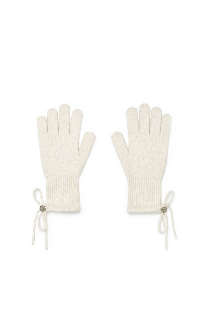 Matin Kim Ribbon Finger Hole Gloves — Ivory