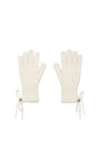 Matin Kim Ribbon Finger Hole Gloves — Ivory