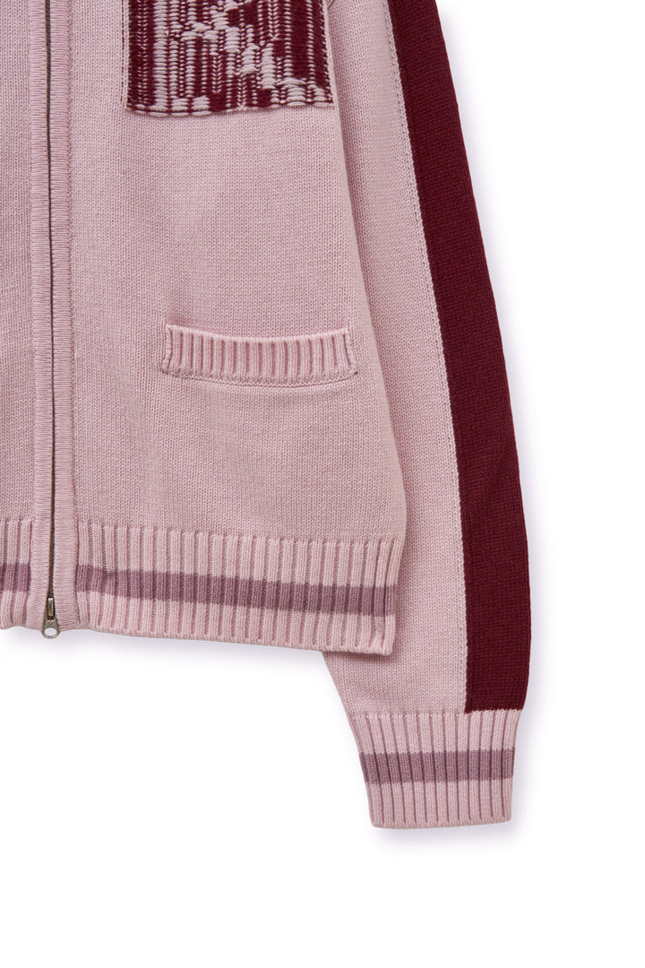 Matin Kim Initial Knit Zip Up — Pink