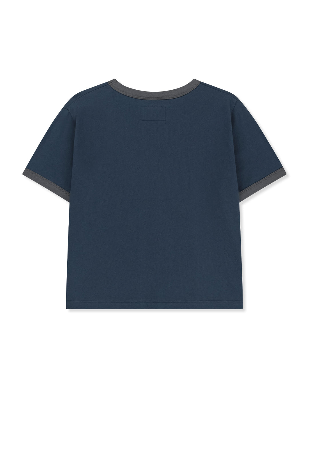 Matin Kim Logo Ringer Crop Top — Navy blue