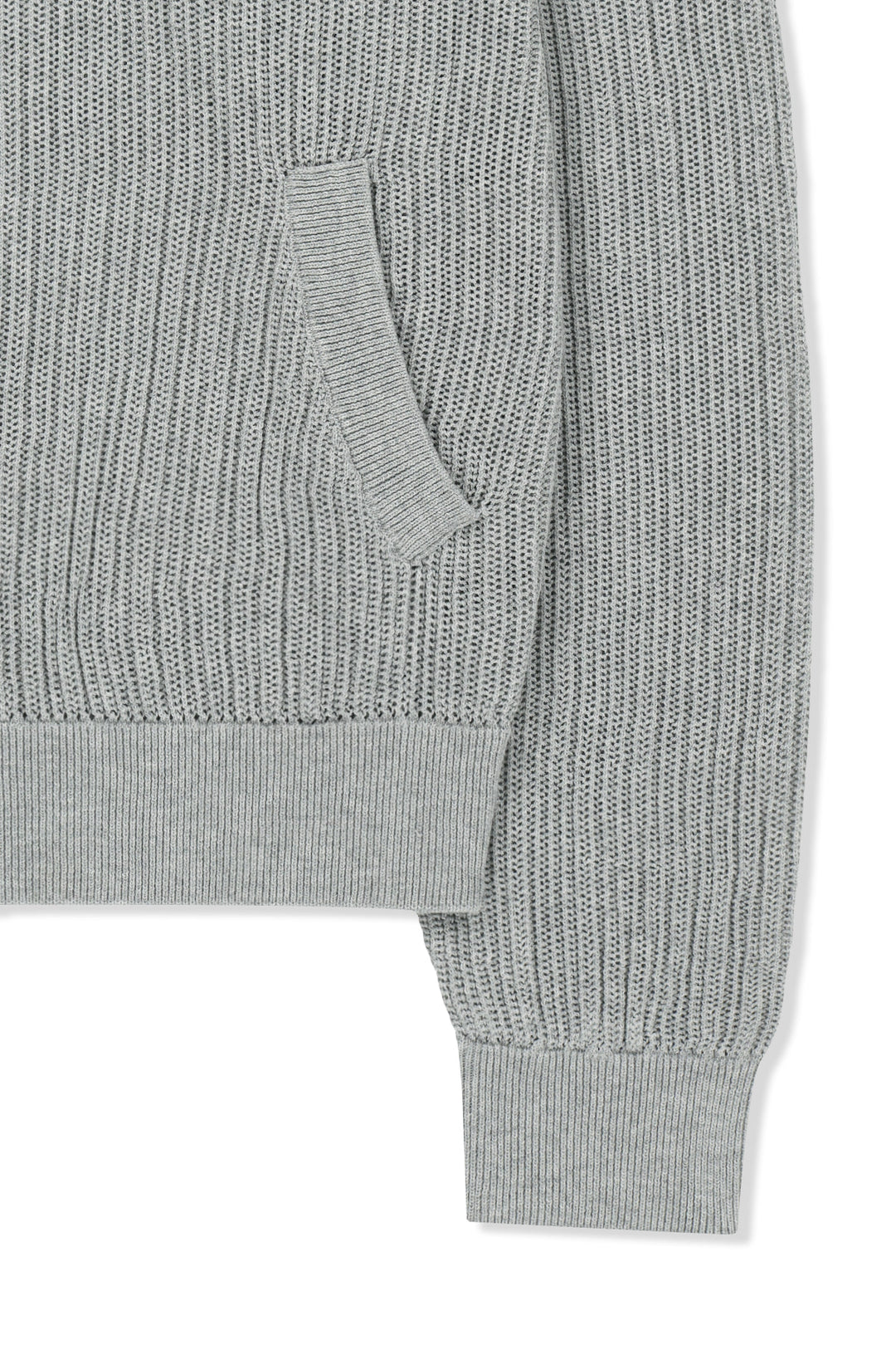 Matin Kim Back Logo Jacquard Mesh Knit Zip — Light Grey