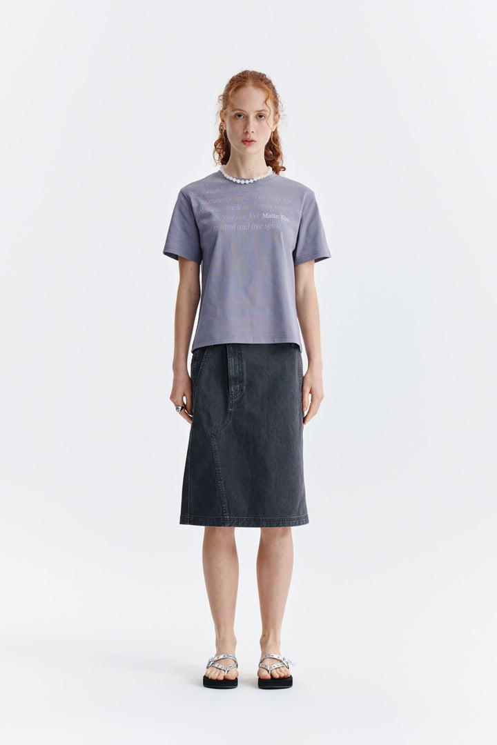 Matin Kim Logo Point Lettering Graphic Top — Purple