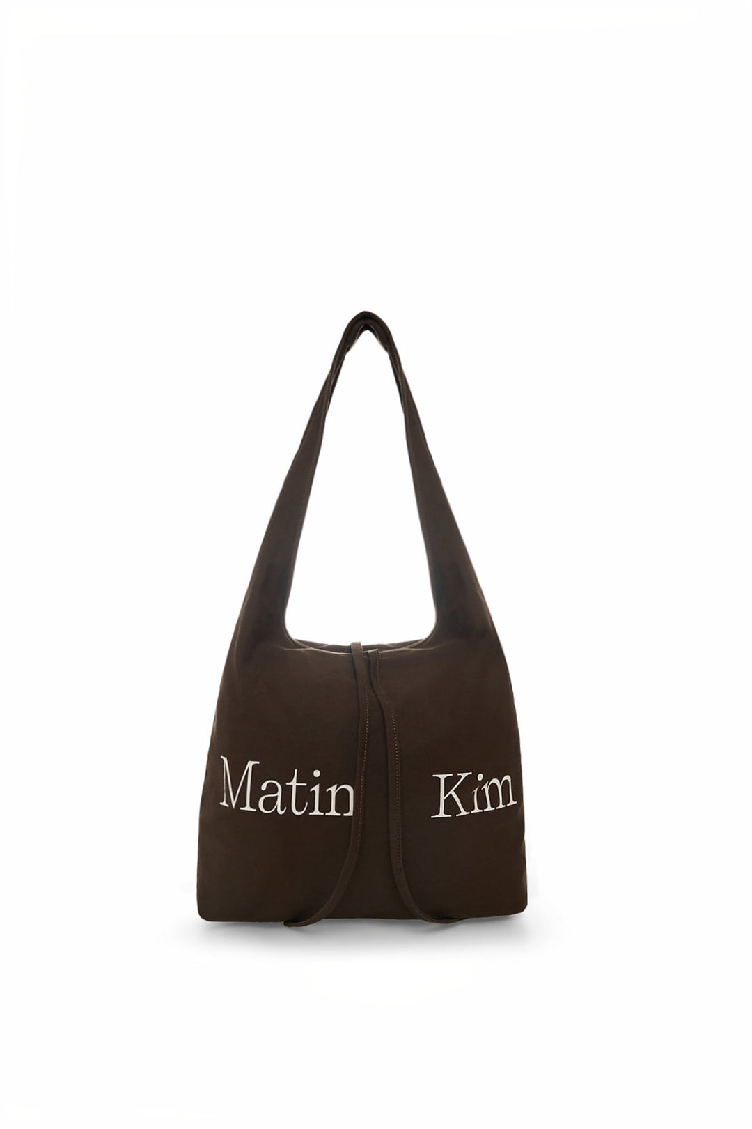 Matin Kim Logo Point Round Ecobag Khaki — Brown