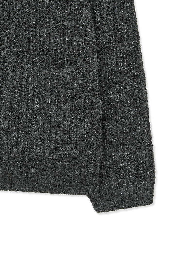 Matin Kim Side Button Point Overfit Cardigan — Charcoal