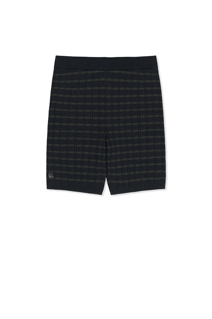 Matin Kim Stripe Knit Shorts — Navy blue