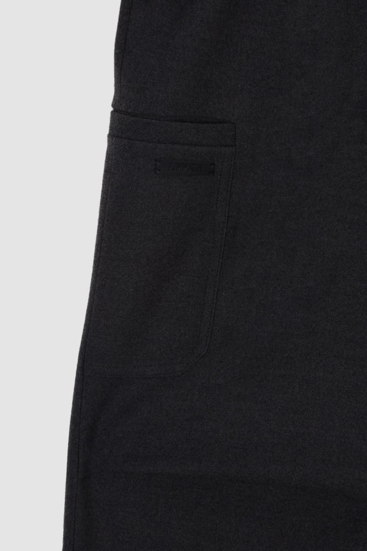KIMMATIN Wool Blended Parachute Pants — Charcoal