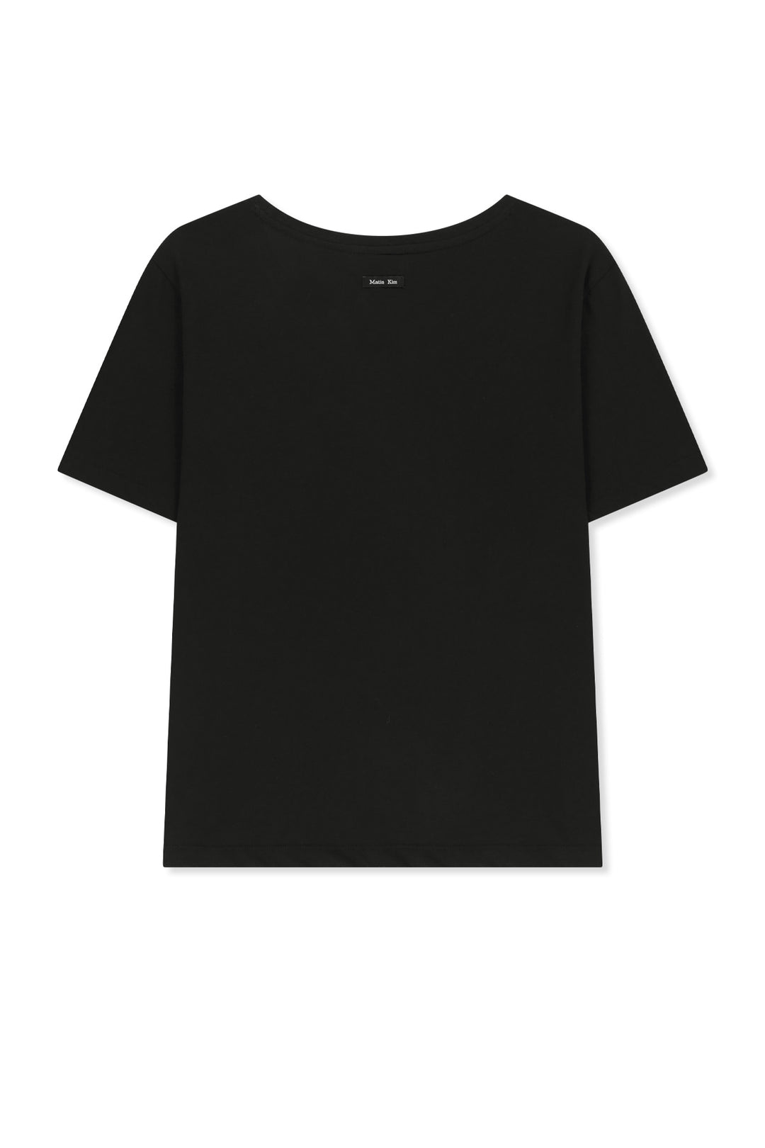 Matin Kim Label Point U Neck Top — Black