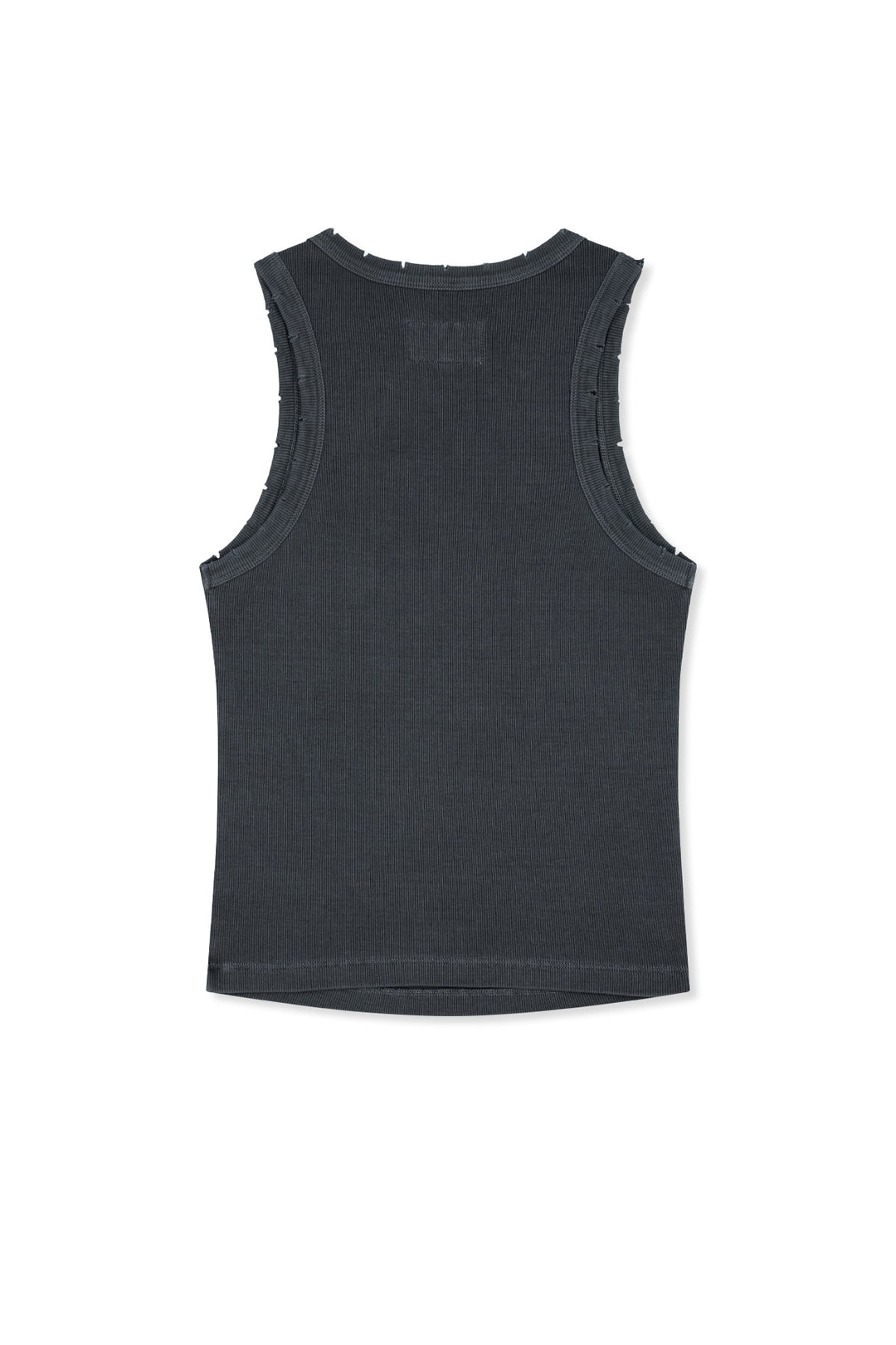 Matin Kim Distressed Sleeveless Logo Top — Charcoal
