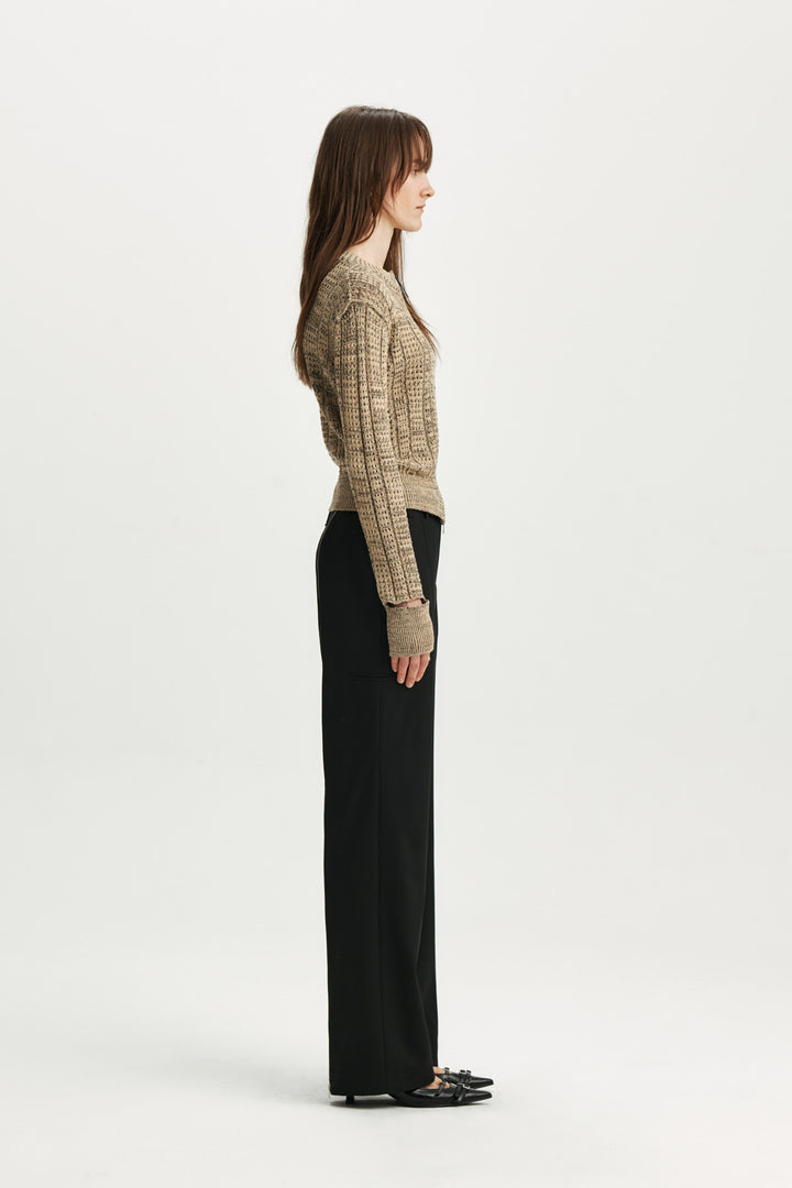 KIMMATIN Zipper Point Trouser — Black