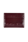 Matin Kim Embossed Logo Card Wallet — Burgundy