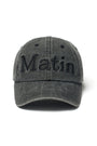Matin Kim Logo Washed Ball Cap — Black
