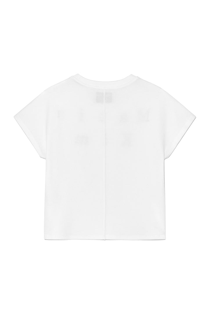 Matin Kim Pintuck Layered Slim Crop Top — White