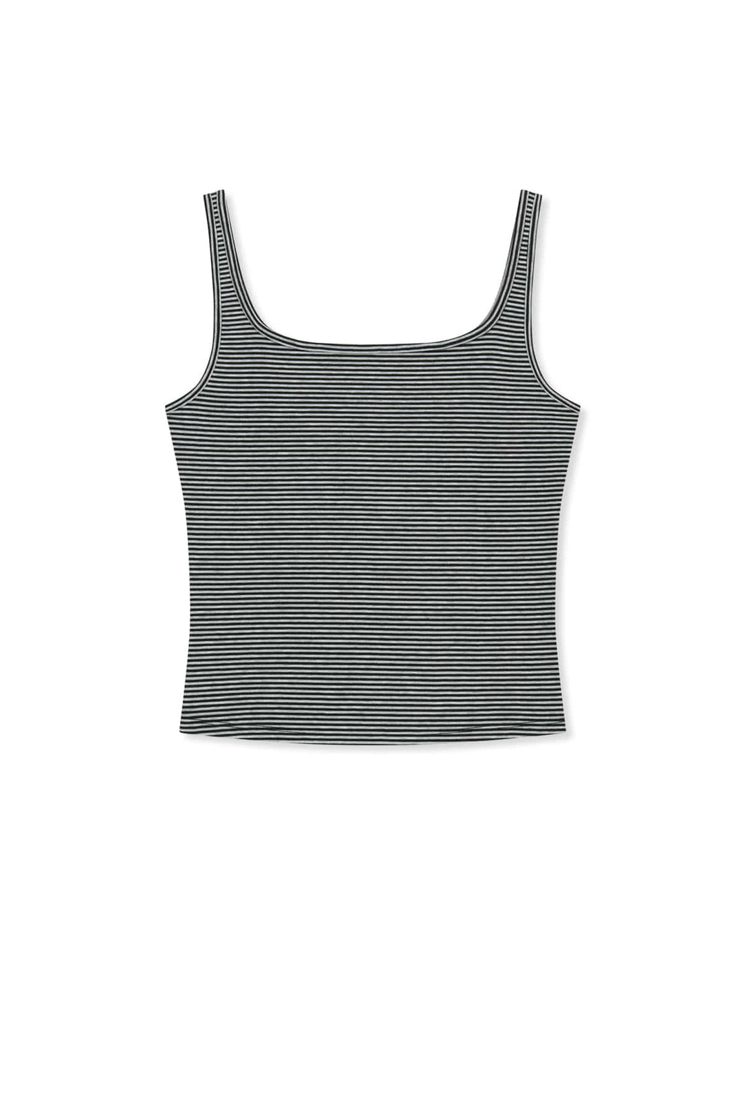 Matin Kim Square Neck Cropped Tank — Black
