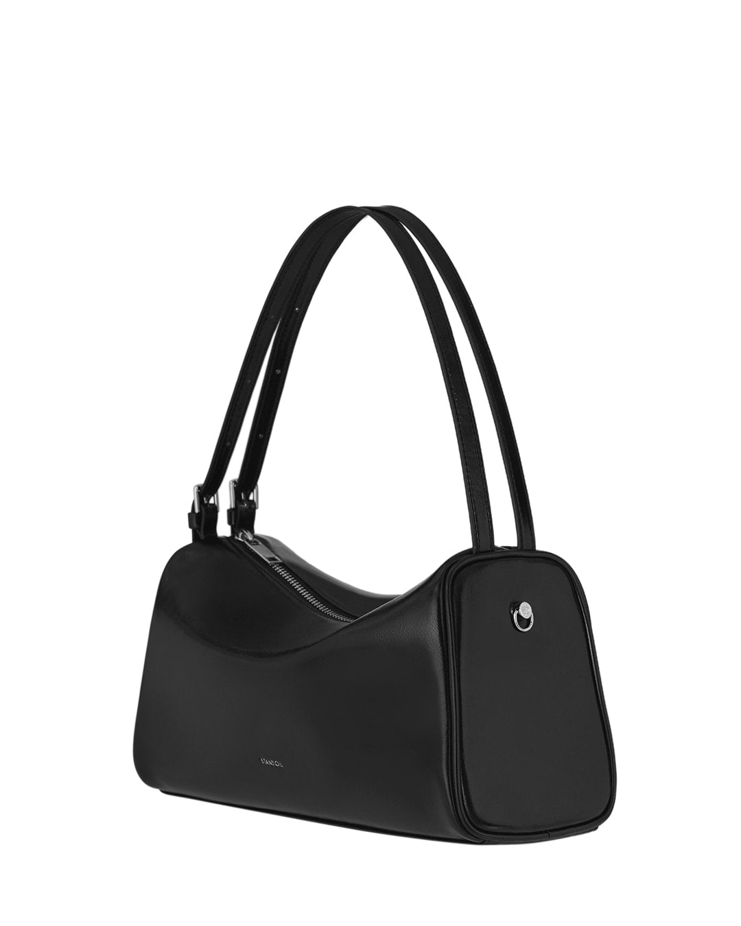 Stand Oil Melly Bag — Glossy Wrinkle Leather — Black
