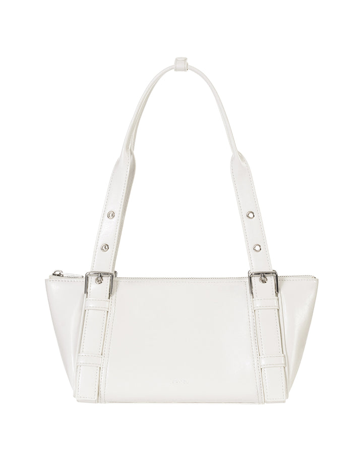 Stand Oil Boat Bag — Glossy Shoulder Crossbody — White