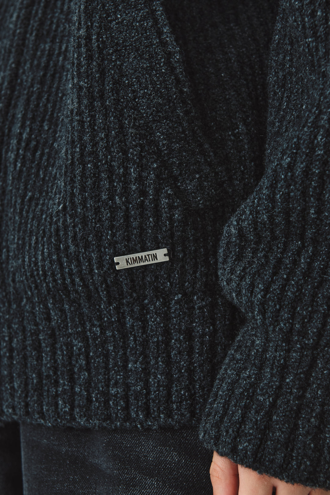 KIMMATIN High Neck Zip Up Cardigan — Charcoal