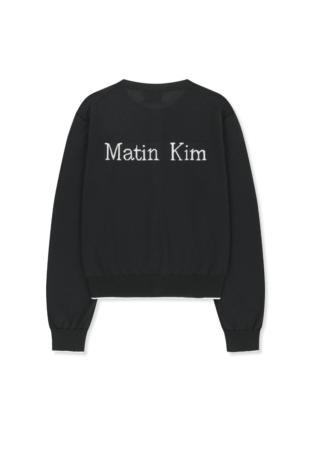 Matin Kim Back Logo Sheer Cardigan — Black