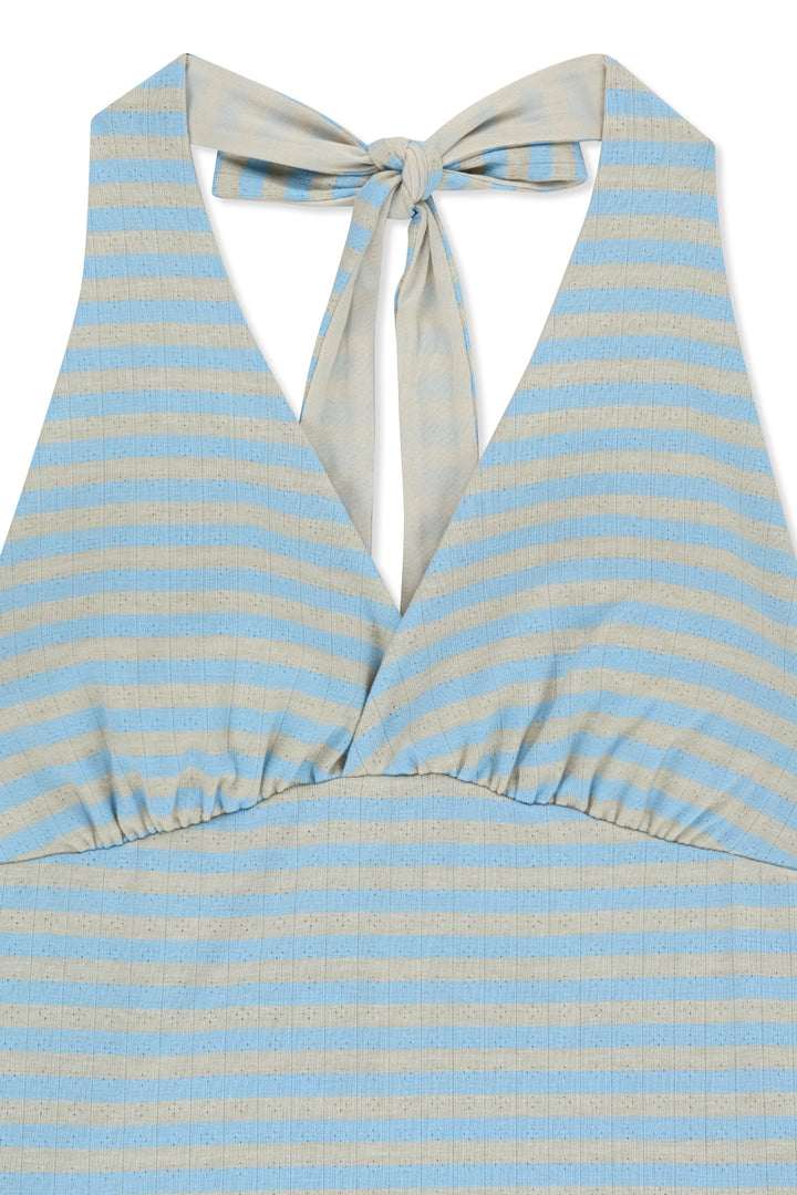 Matin Kim Striped Halter Neck Top — Light Blue