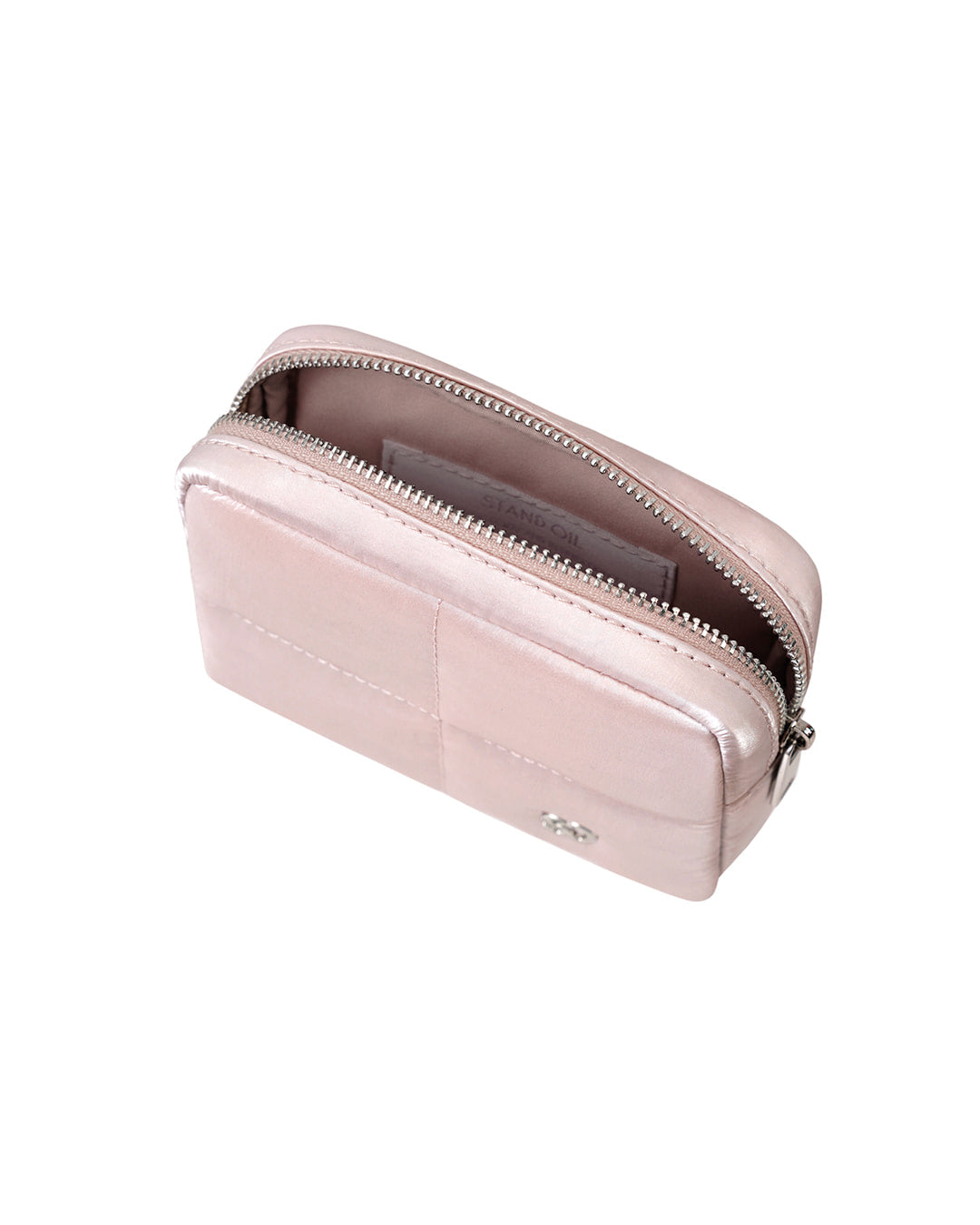 Stand Oil Bubble Pouch — Quilted Nylon Mini — Soft Pink