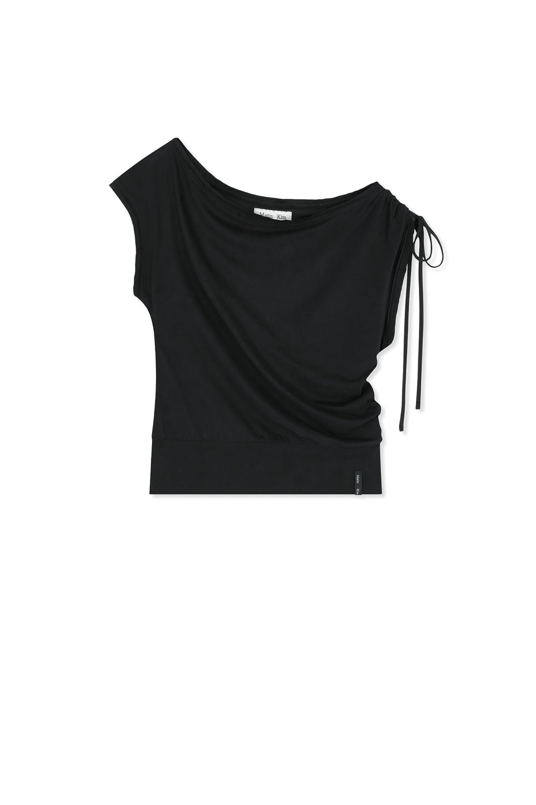 Matin Kim Draped Asymmetric Sleeveless Top — Black