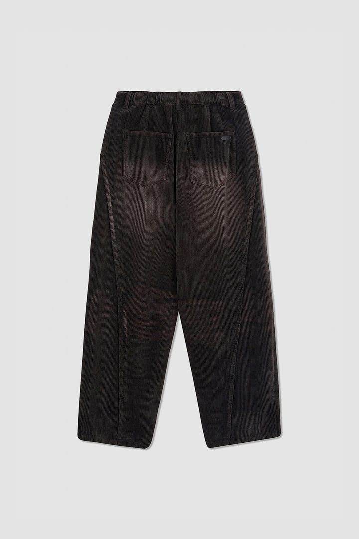 KIMMATIN Washed Corduroy Volume Pants — Brown