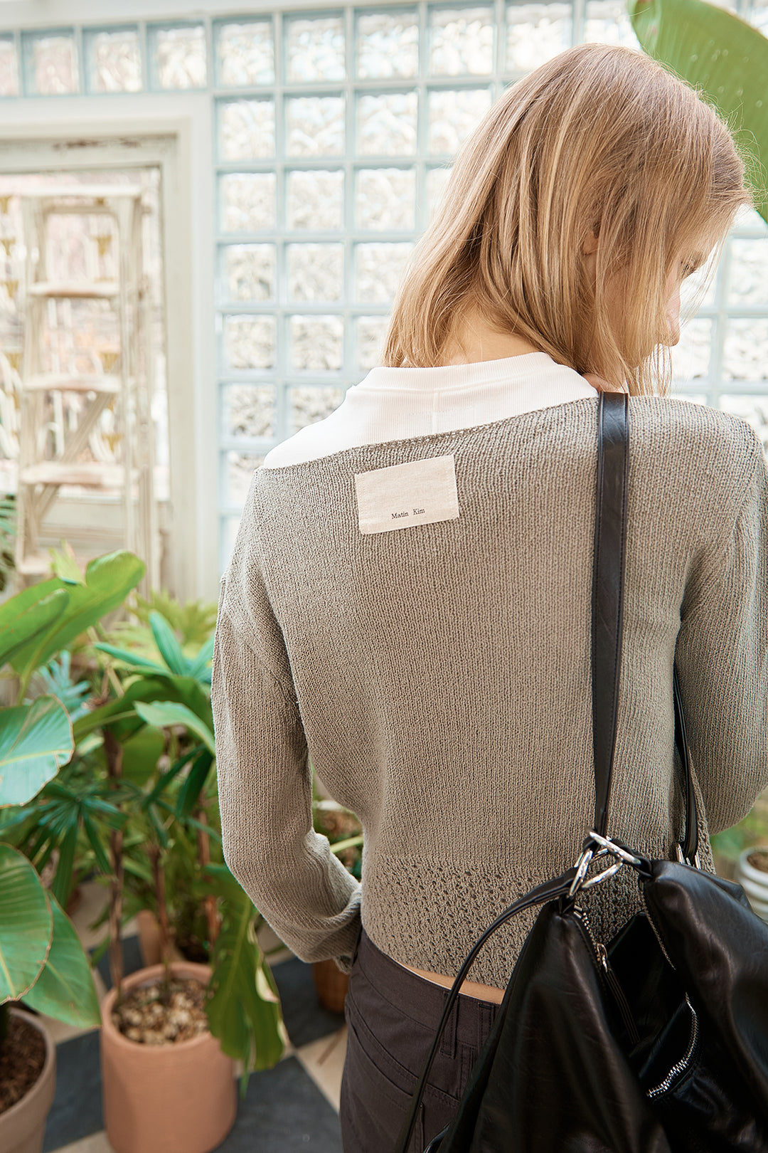 Matin Kim Punching Point Pullover — Olive