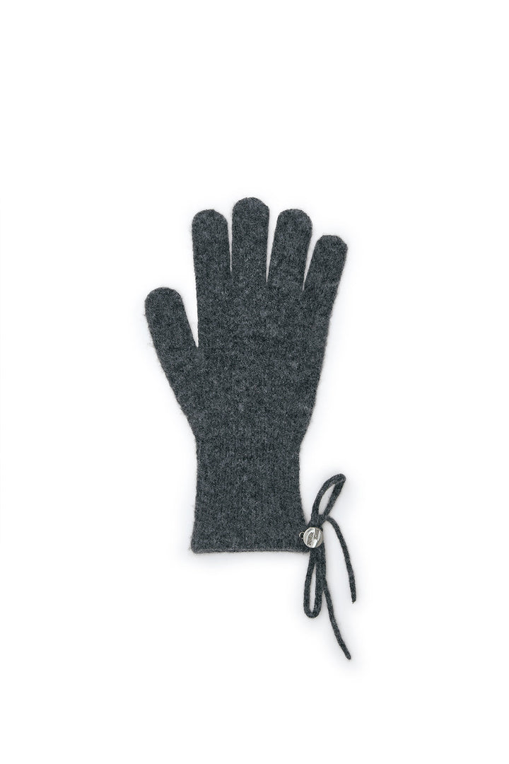 Matin Kim Ribbon Finger Hole Gloves — Charcoal